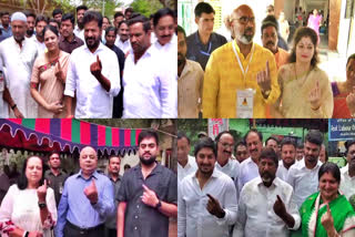 Political Leaders and State Officials casted vote in Telangana