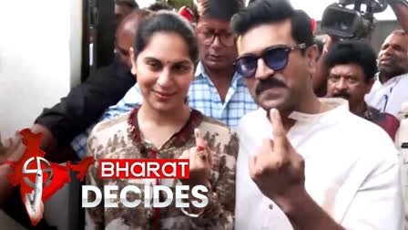 Actor Ram Charan and his entrepreneur wife Upasana Konidela exercised their franchise in the ongoing fourth phase of the Lok Sabha election 2024.