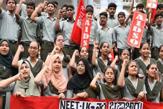 Protest in Gulbarga against massive rigging of Neet exam results