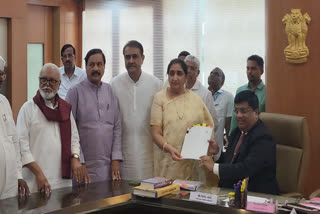 Sunetra Pawar filing nomination for Rajya Sabha