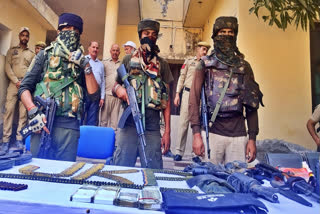 Cache of arms and ammunition recovered from two terrorists, killed during a gunfight in Kathua on June 12, 2024.