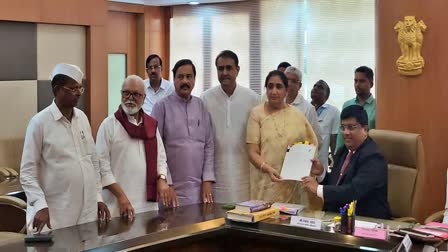 Sunetra Pawar files papers for Rajya Sabha polls.