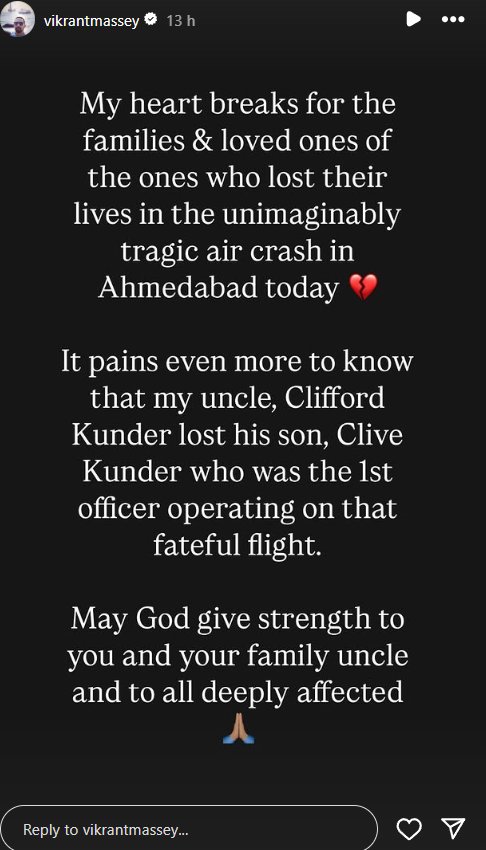 Vikrant Massey Instagram Story