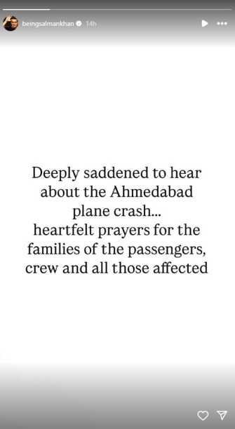 Salman Khan Reacts to Air India Tragedy