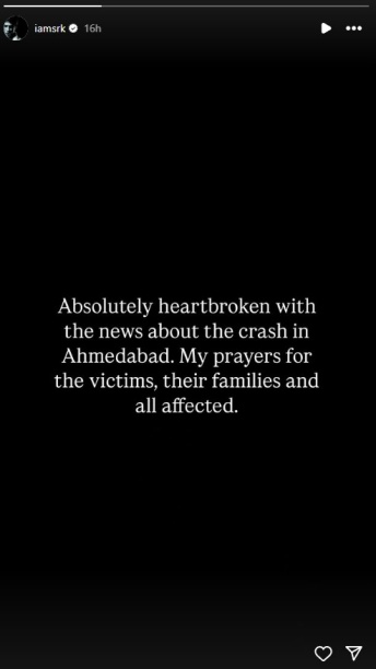 SRK Reacts to Air India Tragedy