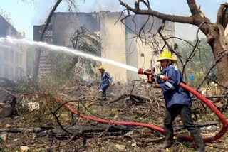 Firefighting team at the spot