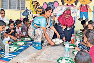 EGG BIRYANI IN ANGANWADI