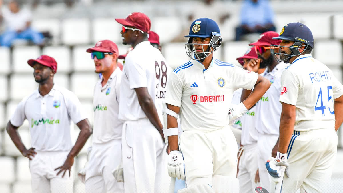 IND vs WI  IND vs WI First Test  R Ashwin  West Indies  India  Ravichandran Ashwin  Rohit Sharma  IND vs WI First Test Day one report  ഇന്ത്യ vs വെസ്റ്റ് ഇന്‍ഡീസ്  രവീന്ദ്ര ജഡേജ  രവിചന്ദ്രന്‍ അശ്വിന്‍  രോഹിത് ശര്‍മ  യശസ്വി ജയ്‌സ്വാള്‍