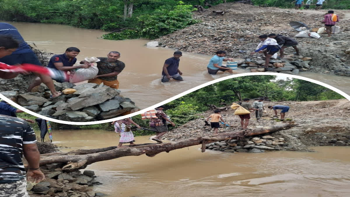 bridge broken in rain rebuilt