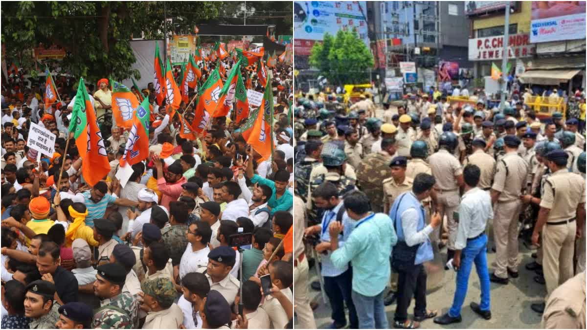 Bihar BJP Worker killed as police lathicharge on protesters in Patna