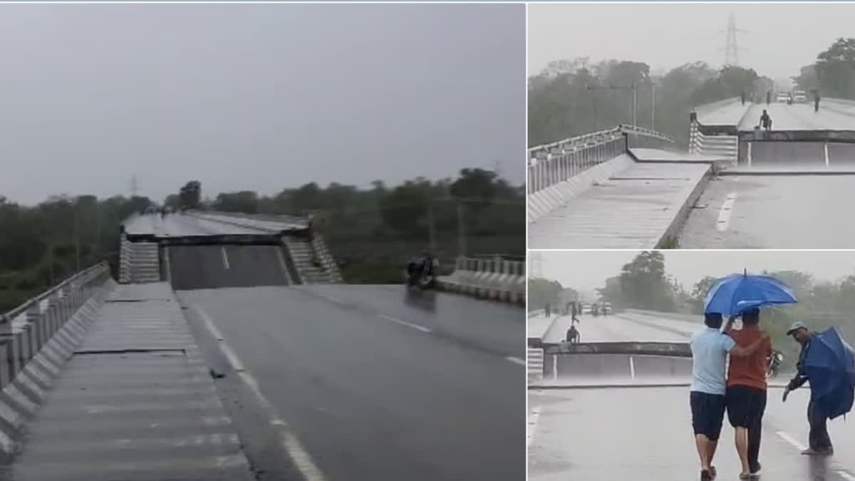 PILLARS OF BRIDGE BUILT ON MALAN RIVER WASHED AWAY AFTER RAIN IN KOTDWAR