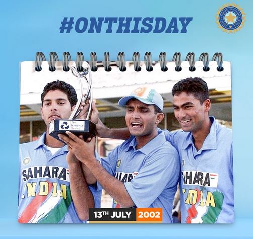 On this day in 2002, India captured Natwest Series by defeating England at Lord's