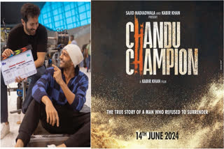 After Satyaprem Ki Katha, Kartik Aaryan is all set for the "most challenging" journey of his career, Chandu Champion, an upcoming sports drama. The 32-year-old actor took to Instagram and shared an all-smiling picture with director Kabir Khan. In the photo, Kartik can be seen sitting down on a treadmill, wearing a blue and black checkered sweater, black joggers, a white beanie cap, and is pointing a finger up in the air.