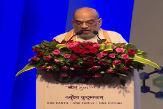 Amit Shah addressing the G20 summit on cyber security