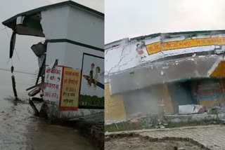 Government school washed away in river Lakhimpur kheri Uttar Pradesh
