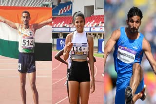 Jyothi Yarraji  ഏഷ്യൻ അത്‌ലറ്റിക്‌സ് ചാമ്പ്യൻഷിപ്പ്  Asian Athletics Championships  അബ്‌ദുള്ള അബൂബക്കർ  ജ്യോതി യരാജി  അജയ്‌ കുമാർ സരോജ്  അബ്‌ദുള്ള അബൂബക്കറിന് സ്വർണം  India won three gold medals in second day  Abdulla Aboobacker wins GOLD medal  Abdulla Aboobacker  Ajay Kumar Saroj wins GOLD medal  Ajay Kumar Siroj  സ്വർണ മെഡൽ  അഭിഷേക് പാല്‍