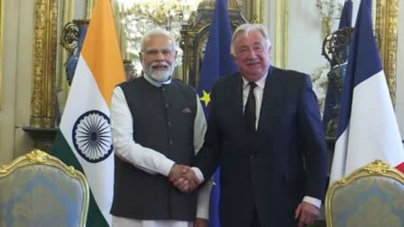 PM Modi meets President of French Senate Gerard Larcher in Paris