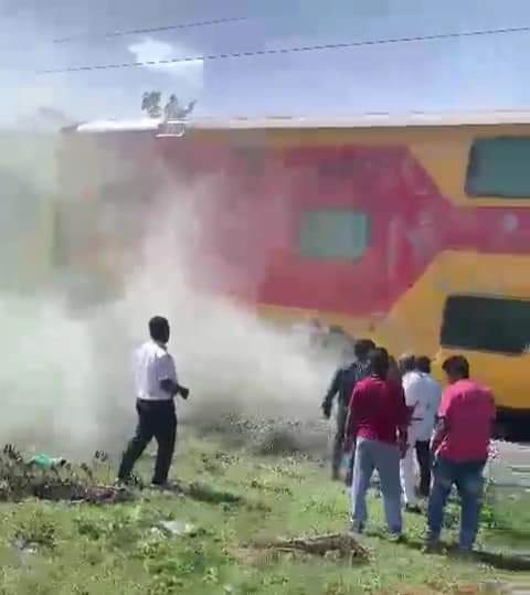 Chennai Bangalore express train smoke
