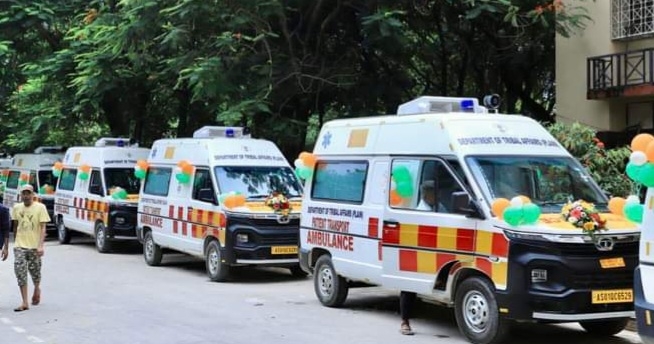 Assam CM Flags off 34 Ambulances