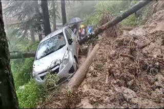 Heavy landslide in Dudhli Shimla