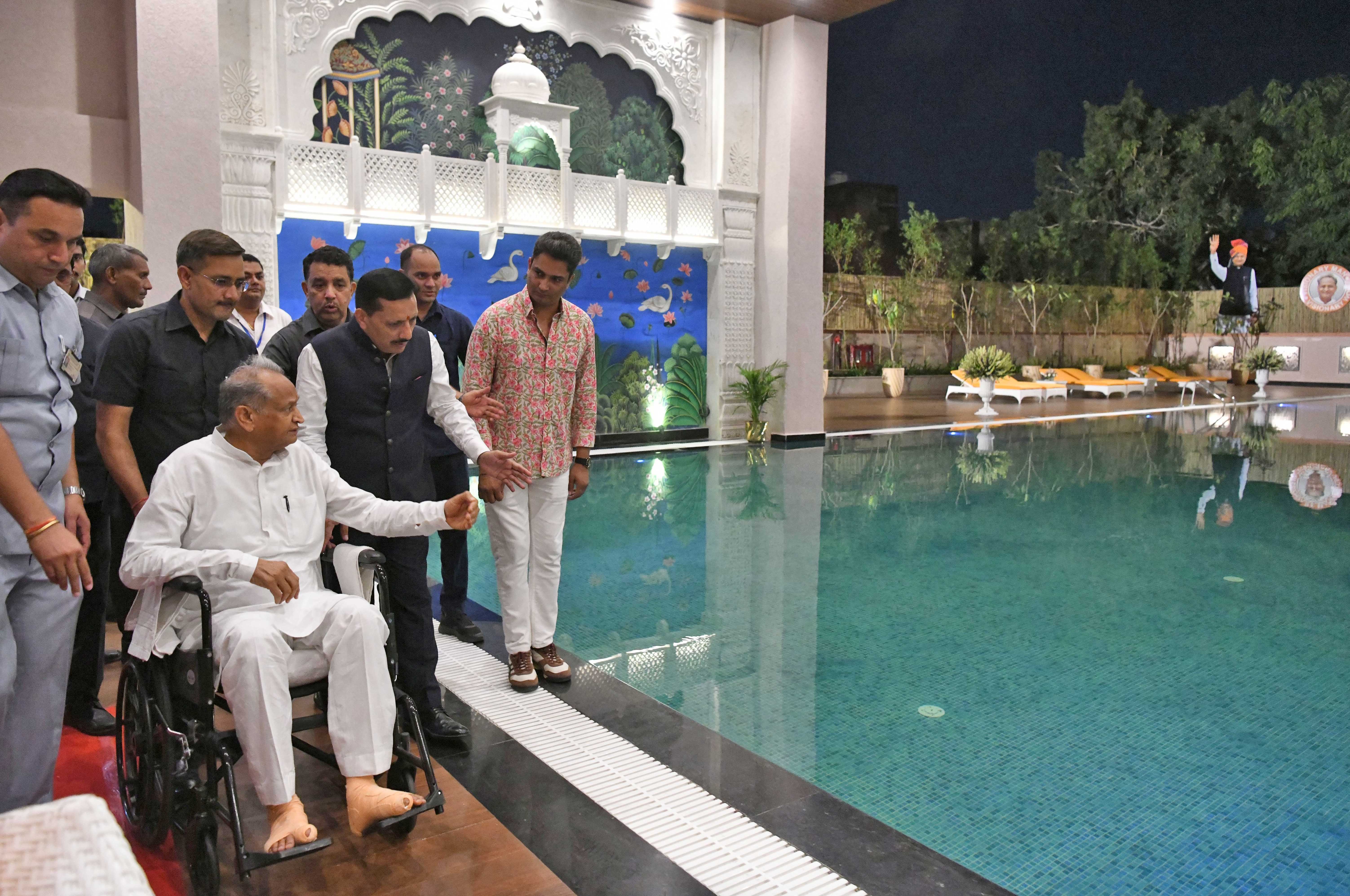 CM Ashok Gehlot seeing view of MLAs Housing project