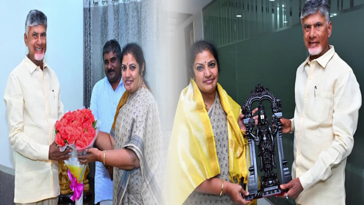 MP Daggubati Purandeswari Met CM Chandrababu Naidu in Undavalli