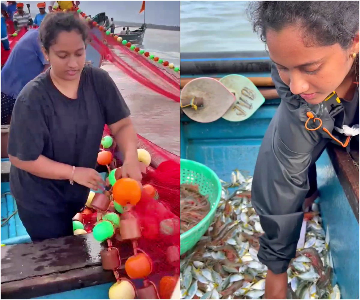 FISHING BY A YOUNG WOMAN