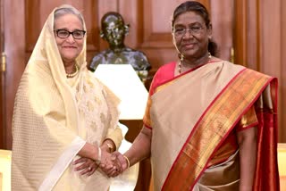 President Droupadi Murmu and ousted Bangladesh Prime Minister Sheikh Hasina