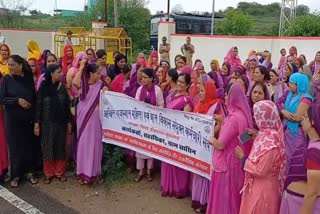 ANGANWADI WORKERS PROTESTED