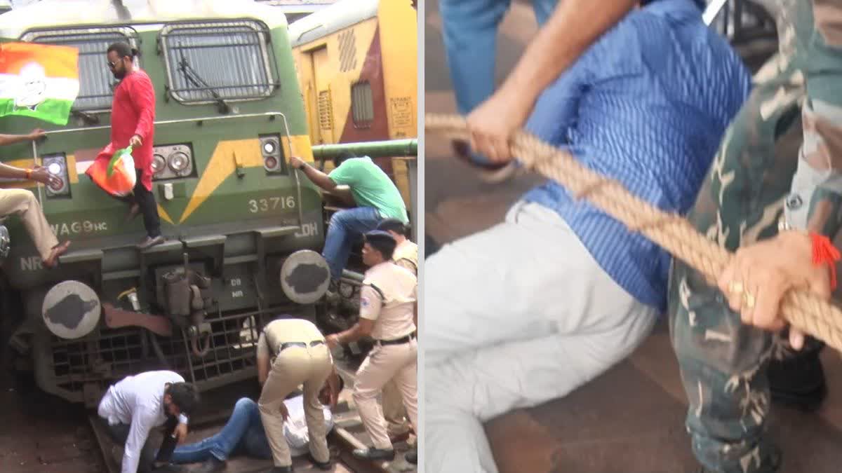 Rail Roko Andolan in Raipur