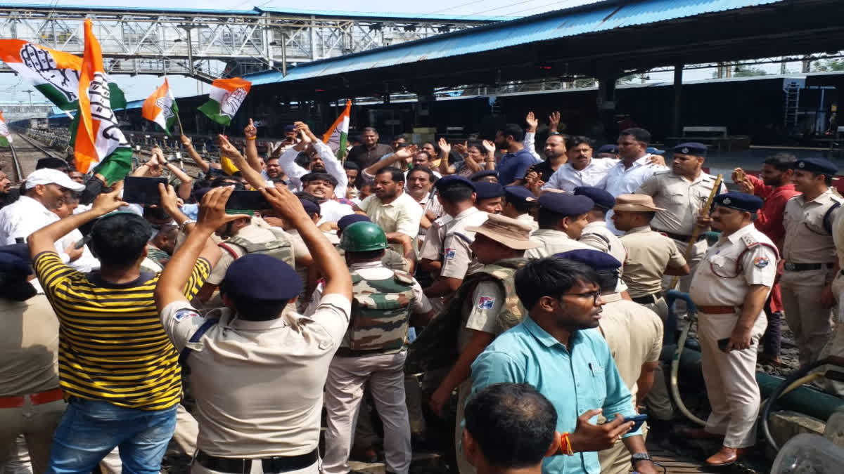 Rail Roko Andolan in Bilaspur