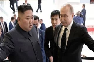 Russia  Putin welcomes Kim Jong Un  Kim Jong Un  കിം ജോങ് ഉന്നിന് സ്വാഗതമോതി പുടിൻ  കിമ്മിനെ കണ്ടതിൽ അതിയായ സന്തോഷമെന്ന് പുടിൻ  Kim Jong Un arrived at Russia  North Korean leader Kim Jong Un  Putin welcomes Kim Jong Un at Cosmodrome in Russia  Russian President Vladimir Putin  ഉത്തരകൊറിയൻ ഭരണാധികാരി  ഉത്തരകൊറിയൻ ഭരണാധികാരി കിം ജോങ് ഉൻ  കിം ജോങ് ഉൻ റഷ്യൻ സന്ദർശനം  കിമ്മിനെ വരവേറ്റ് പുടിൻ  Vladimir Putin  Russian President Vladimir Putin