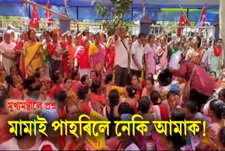 Mid day meal workers protest