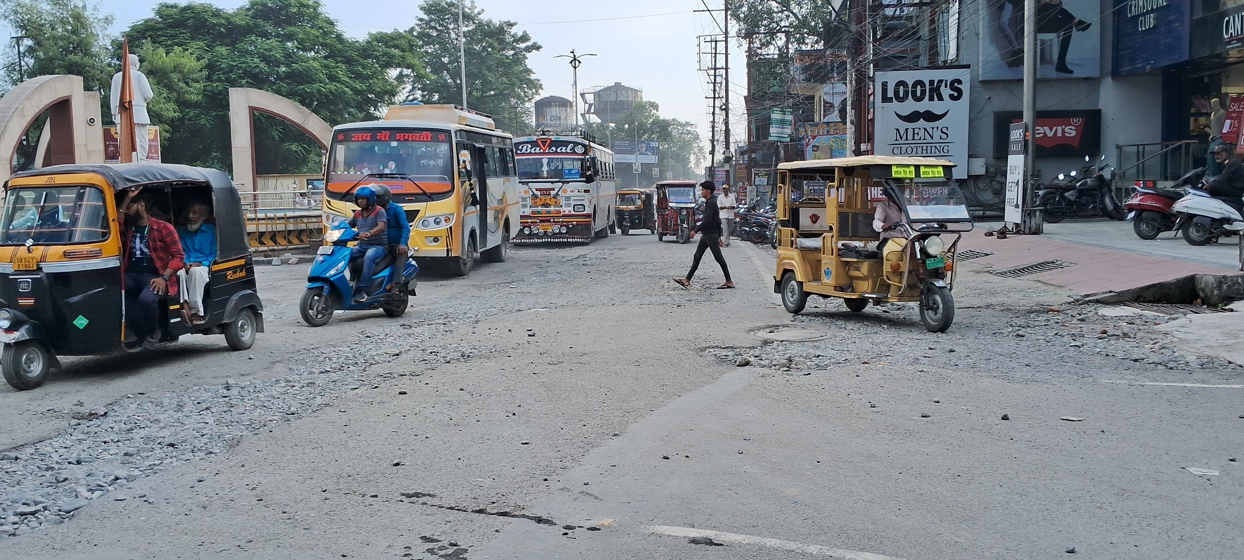 Bad condition of roads in Haldwani