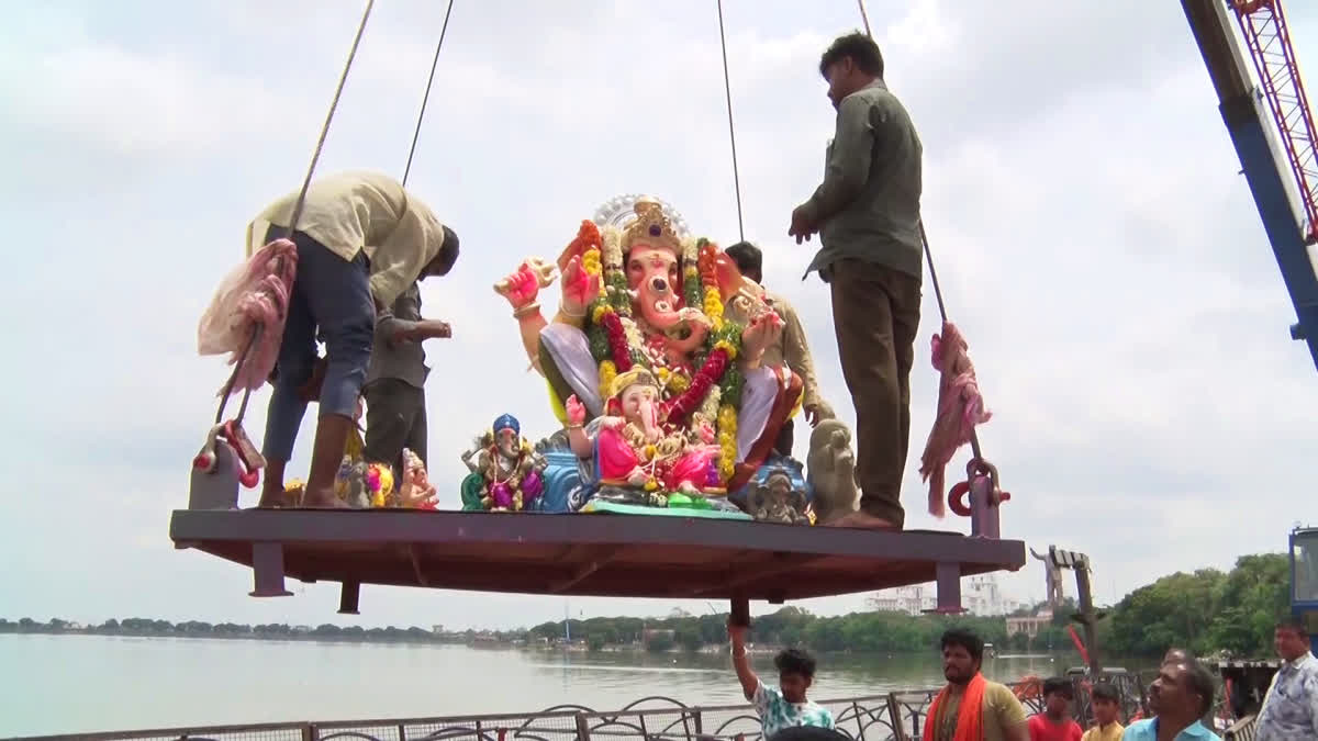 Ganesh Immersion in Hussain Sagar