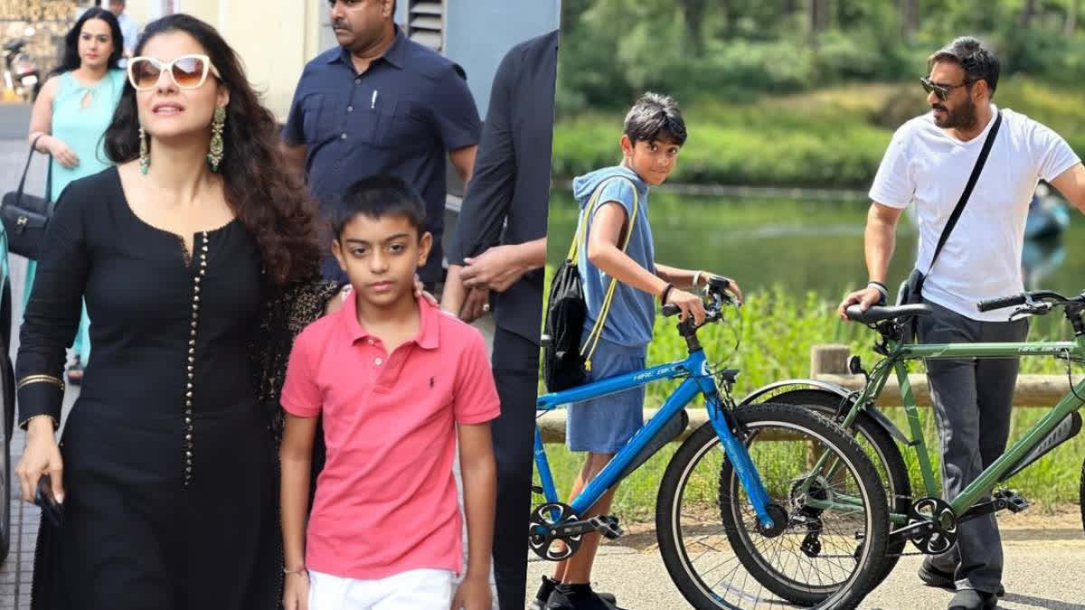 Ajay Devgn and Kajol celebrated their son Yug's 14th birthday with heartfelt posts. Kajol shared a sweet mother-son photo and wished Yug a happy birthday, while Ajay posted pictures from a recent outing and praised Yug for making simple moments unforgettable.