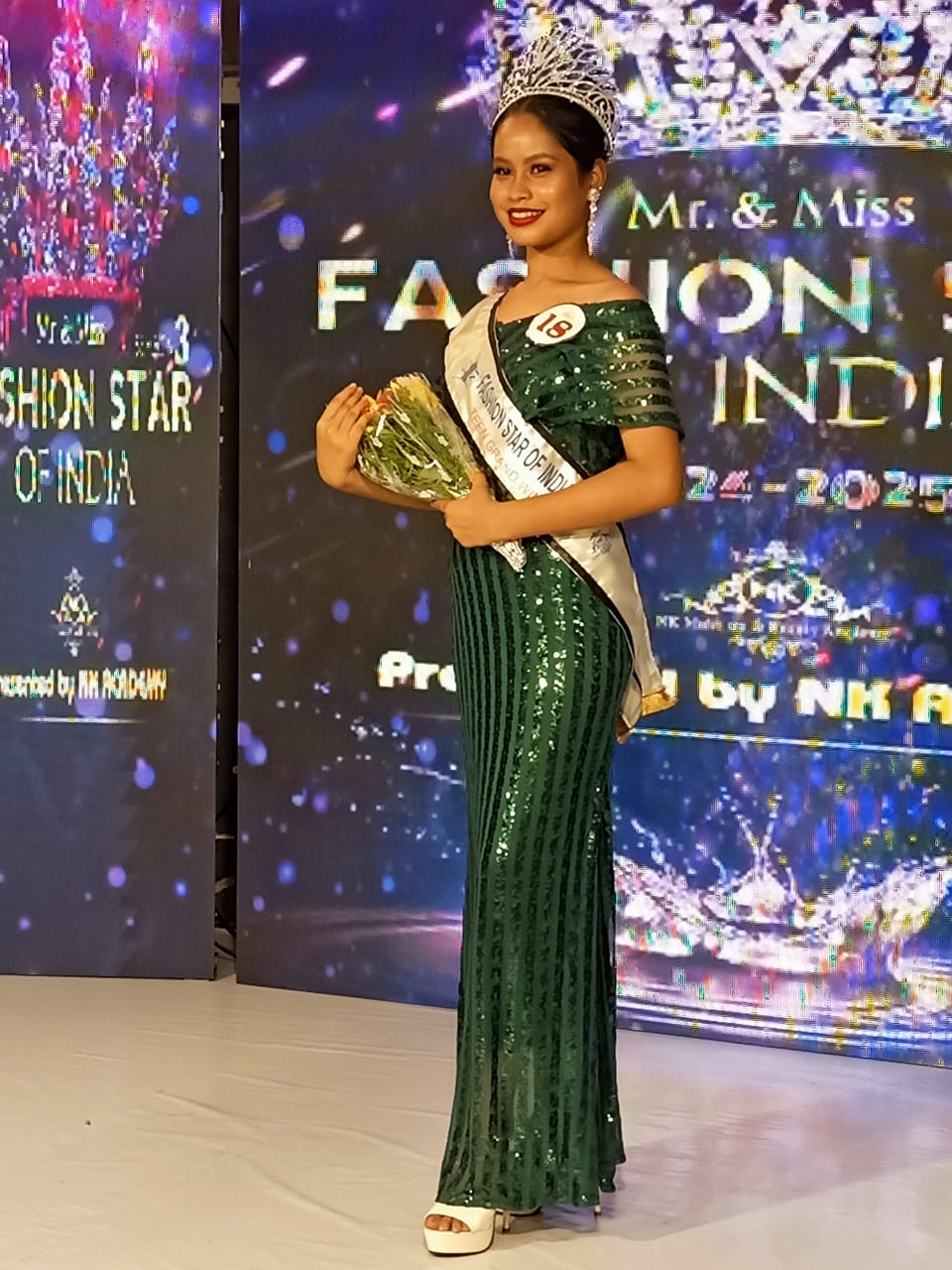 tina lahon from assam sarupathar wins first runner up Teen grand winner at Fashion star of India held in goa