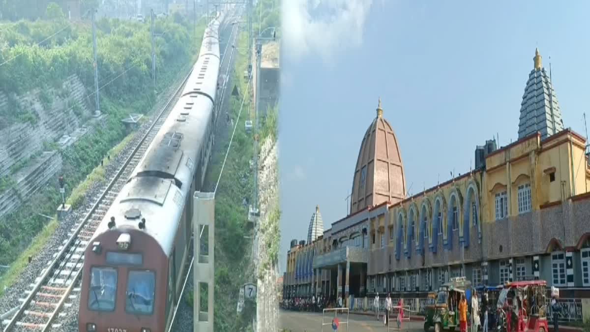 EMU train at Deoghar station