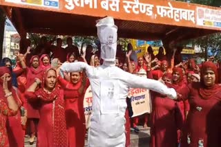 asha workers protest in haryana