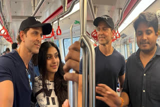 Hrithik Roshan takes metro to 'save back for the action shoot', obliges commuters with pictures