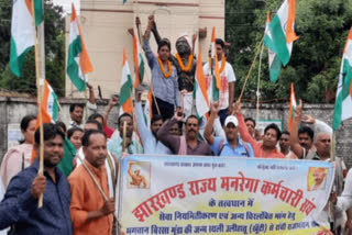 Jharkhand MGNREGA workers indefinite strike