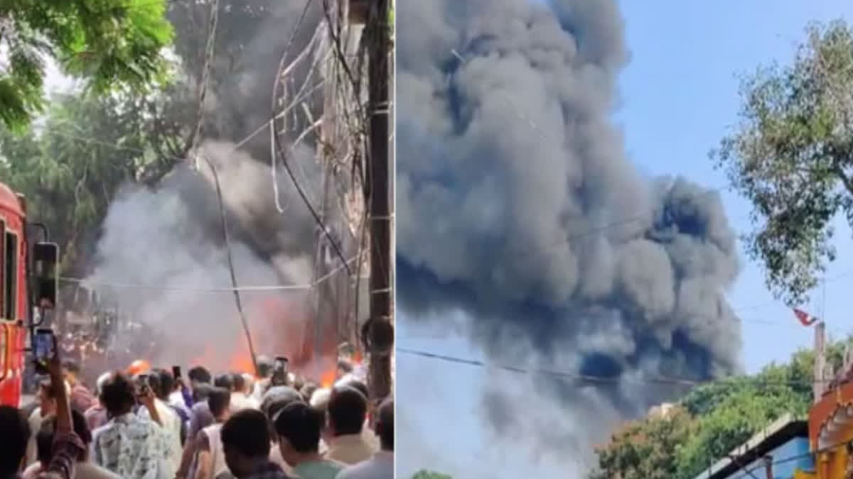 MASSIVE FIRE BROKE OUT IN HYDERABADS NAMPALLY TELANGANA