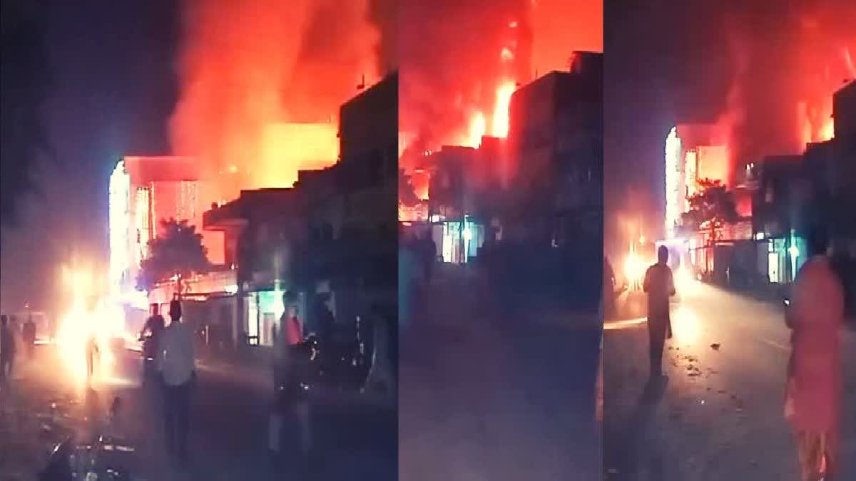 Fire broke out in diesel shop in Siwan due to firecrackers many people including Five policemen injured