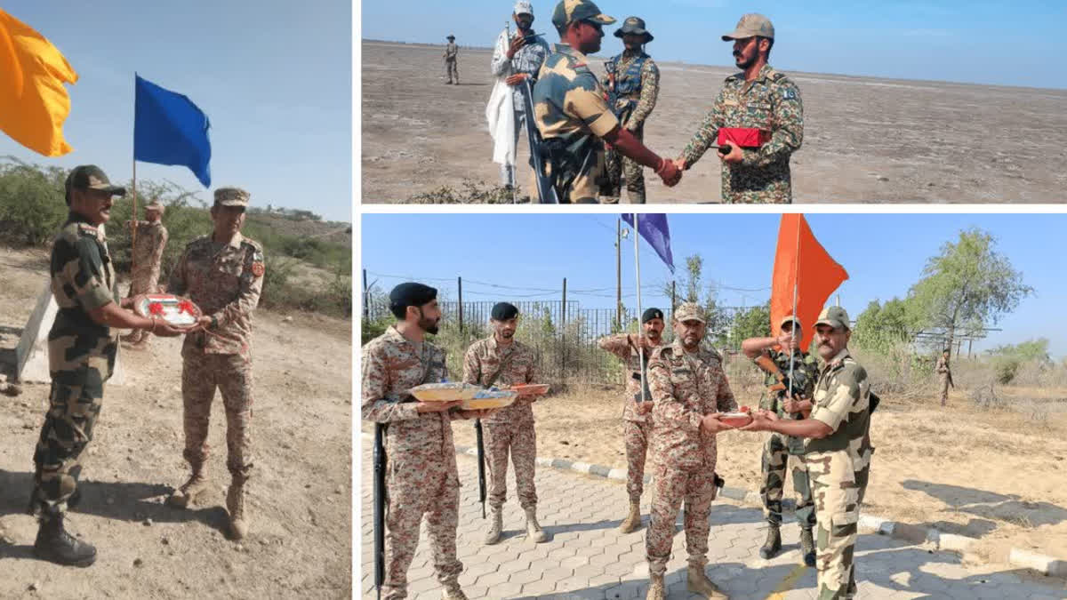 SWEETS EXCHANGED BETWEEN BSF AND PAK RANGERS ON THE INDIA PAKISTAN BORDER