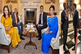 EAM S Jaishankar Meets Rishi Sunak  Gifts Bat Signed By Virat Kohli  EAM S Jaishankar visits UK  Diwali 2023  Diwali celebration in UK  ಮೋದಿ ಪರ ದೀಪಾವಳಿ ಶುಭಾಶಯ ತಿಳಿಸಿದ ಜೈಶಂಕರ್  ಸುನಕ್​ಗೆ ಮೋದಿ ಪರ ದೀಪಾವಳಿ ಶುಭಾಶಯ  ಕೊಹ್ಲಿ ಸಹಿ ಮಾಡಿದ ಬ್ಯಾಟ್ ಉಡುಗೊರೆ​ ವಿರಾಟ್ ಕೊಹ್ಲಿ ಸಹಿ ಮಾಡಿದ ಕ್ರಿಕೆಟ್ ಬ್ಯಾಟ್  ಎಸ್ ಜೈಶಂಕರ್ ಅವರು ತಮ್ಮ ಪತ್ನಿ ಕ್ಯೋಕೋ ಜೈಶಂಕರ್  ವಿದೇಶಾಂಗ ವ್ಯವಹಾರಗಳ ಸಚಿವ ಎಸ್ ಜೈಶಂಕರ್  ಪ್ರಧಾನಿ ರಿಷಿ ಸುನಕ್ ಮತ್ತು ಅವರ ಪತ್ನಿ ಅಕ್ಷತಾ ಮೂರ್ತಿ  ಪ್ರಧಾನಿ ನರೇಂದ್ರ ಮೋದಿ ಪರವಾಗಿ ದೀಪಾವಳಿಯ ಶುಭಾಶಯ