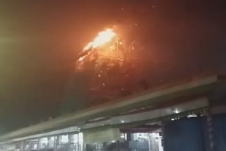 A fire broke out in Saibaba temples tower at Mylapore Chennai during Diwali Celebration