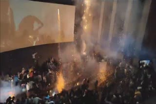 Fire Crackers Burst in Theatre