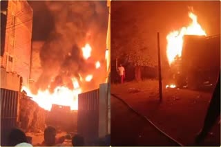 Fire broke out in fruit godown in Ranchi