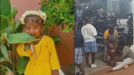 E4 year old girl died due to bursting Firecrackers