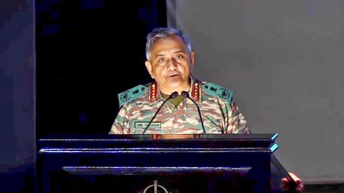 Chief of Defence Staff Gen Anil Chauhan, speaking about the evolving nature of warfare, said future combat may be between a machine and human beings and later between machines. He was presenting his address at the Manohar Parrikar Institute for Defence Studies and Analyses.